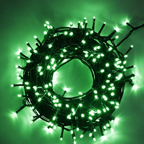 kemooie Halloween Christmas Decorative Mini Lights, 300 LED 99Ft Green Wire Fairy String Lights Plug in, 8 Lighting Modes, for Indoor Outdoor Xmas Tree Wedding Party Decoration Green