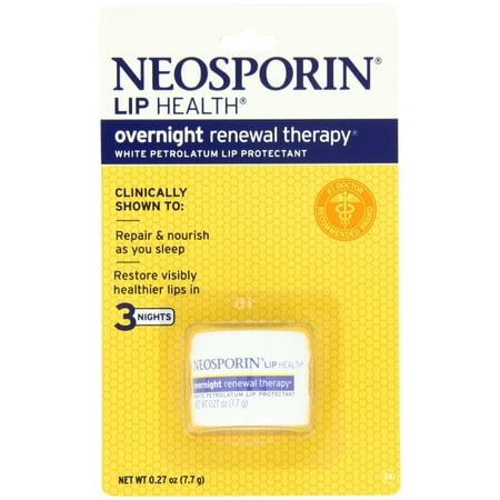 3 Pack Neosporin Lip Health Overnight Renewal Therapy 0.27 oz Each
