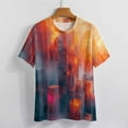 thumbnail image 3 of Geometric Abstract 3D Gradient Futuristic Cubes Women's Short Sleeve Tops Casual Blouses T Shirt, 3 of 6