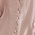 thumbnail image 6 of XPMWRP Women's Cotton Linen Button Down Short Sleeve Shirts Summer Loose V Neck Casual Oversized Solid Blouses Pink XXL, 6 of 7