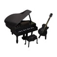 thumbnail image 1 of Piano en miniatura para casa de muñecas, guitarra, instrumento musical, juguete para niños, cumpleaños, escala 1:12 negro, 1 of 9