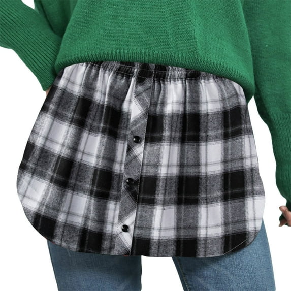 Qiylii Women Adjustable Layering Fake Top Lower Sweep Shirt Extender Half-Length Splitting Undershirt Mini Skirt Hemline