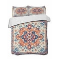 thumbnail image 2 of Quilts Twin Size, Boho Orange Blue Soft Comforter Bedding Set for Bed, Boho Vintage Geometric Art Ethnic Lightweight Quilted Bedspread with Pillow Cover(2 Pieces) for All Season, 68x86 Inch, 2 of 6