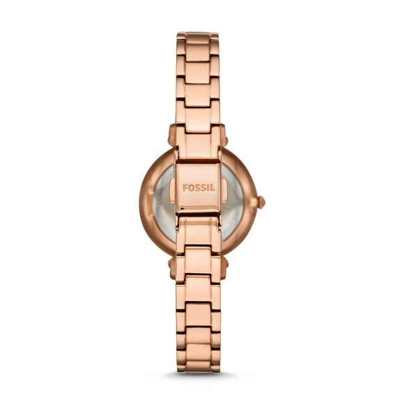 Fossil The Kinsey 3 Hand Womens Wrist Watch w/Rose Gold Steel Bracelet & Face
