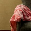 thumbnail image 3 of Ntbay Flannel Fuzzy Soft Warm Cozy Toddler Blanket, Fluffy Warm and Lightweight Reversible Stripes Design Toddler Plush Blanket for Stroller, Crib, Travel, 30" x 40", Pink, 3 of 6