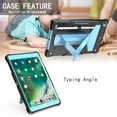 thumbnail image 3 of for iPad 9th/8th/7th Generation Case with Pencil Holder & Kickstand, Shockproof Drop Proof Kids Friendly Rugged Full Body Protective Case Cover for iPad 10.2 Inch 2021/2020/2019, Black+Blue, 3 of 4