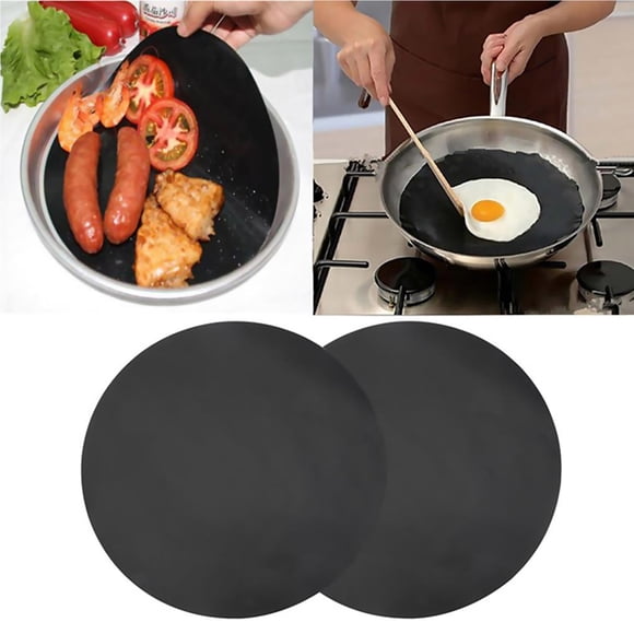 Paquete De 2 Sartenes Redondas Antiadherentes De Alta Temperatura De 24Cm, Hoja De Revestimiento Para Sartén, Hoja Para Cocinar, Wok, Almohadilla Para Cocina, Barbacoa, Hornear matsuzay HA028817-00