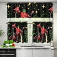 thumbnail image 3 of Cute Mushroom Frog Window Curtain for Kids Adult Bedroom Decor，Blackout Room Valance and Tier Curtains 3 Pcs Set S, 3 of 6
