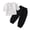 AB476 Black, variant on Tisuna Fall Outfit Set For Kids Boys Lightweight Solid Color Long Sleeve Crewneck Tops And Pants 2 Pieces Clothing Set For Children Casual Wear Size 18-24 Months