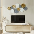 thumbnail image 4 of LuxenHome Modern Metal Connected Circles Wall Decor Sculpture in Multi-Color, 4 of 10