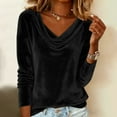 thumbnail image 6 of Neewe Women's Vintage Velvet T-Shirt Casual Long Sleeve Top, 6 of 9