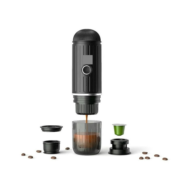 Electric Portable Heating Coffee Machine For Car Home Camping Wireless Travel Coffee Maker Fit Capsule Powder ,RV, Hiking, Office