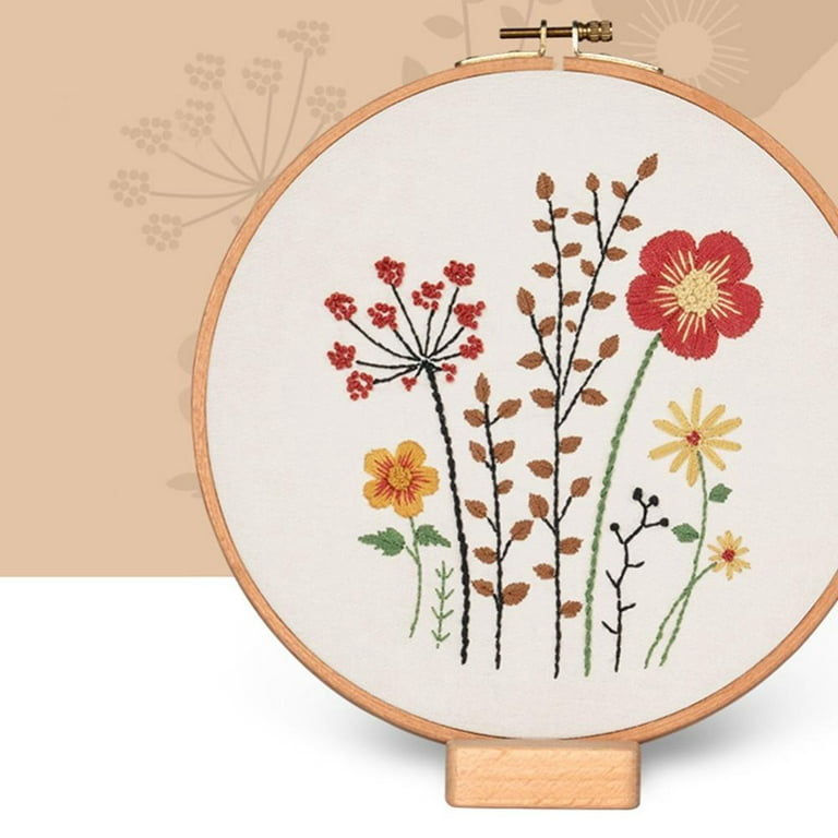 Flower Easy DIY Embroidery Kit for Beginner Printed Pattern Cross
