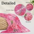 thumbnail image 2 of Valentine's Day Pillow Covers, Linen Long Throw Pillow Case, Watercolor Roses Flowers Butterfly Romance Holiday Pillow Protector Decorative Cushion Cover for Living Room/Bedroom 20" x 36", 2 of 8