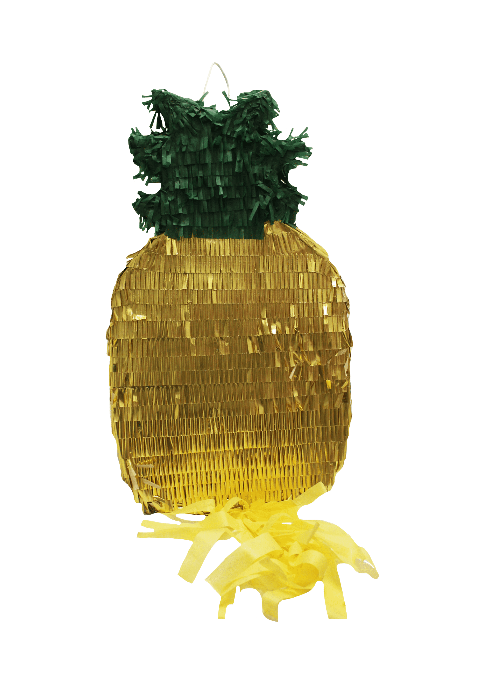 LaLa Imports 3D Pineapple Pinata with Gold Unifoil, 20 in x 11.25 in x 4 in