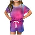 thumbnail image 2 of LUOGENLI Girl Summer Outfits Size 6-7 Girls Summer T Shirt and Shorts Set with Side Pockets Shorts Set Girls Music Lover Shirt and Shirts Set 4th of July Outfits for Baby Girls 0-3 13-14 Years, 2 of 6
