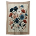 thumbnail image 2 of Ambesonne Rustic Outdoor Tablecloth, Modern Botanical Wild Floral, 58"x120", Warm Taupe Dark Blue Ruby, 2 of 2