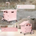 thumbnail image 6 of Foldable Utility Cart with Stair Climbing Wheels,Collapsible Rolling Crate with Magnetic Lid Telescopic Cover,Adjustable Telescoping Handle Hand Cart, 6 of 8