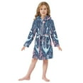 thumbnail image 6 of FORMRS Niños Bathrobe Unisex Hooded Robe Soft Plush Pajamas Sleepwear, Size 7-9T, Light Blue Anchor, 6 of 7