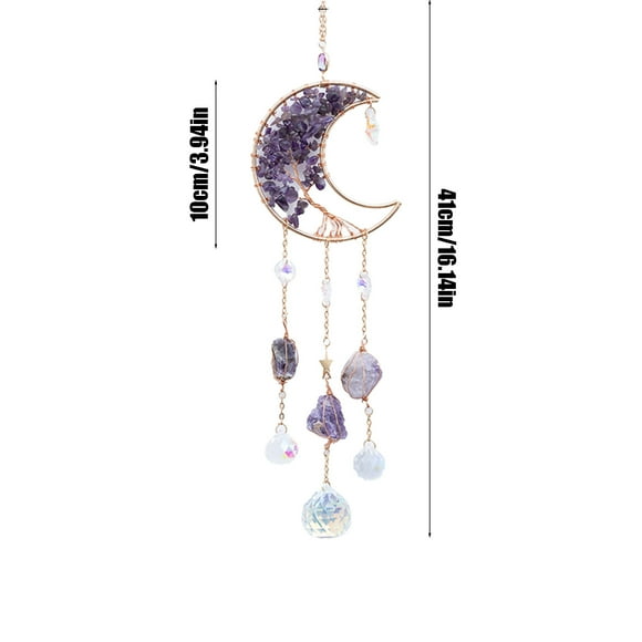 Hxlamzoo Handmade Dreamcatcher with Natural Amethyst Crystals - Bohemian Wall Decor for Bedroom, Living Room & Office, Spiritual Gift for Positive Energy & Harmony