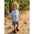 thumbnail image 6 of BemeyourBBs Toddler Baby Boys Birthday Outfits 1 2 3 4 5 6 Years Old Birthday Summer Clothes Number Cow Embroidery Short Sleeve T Shirt Tops and Pockets Shorts Set, 6 of 9