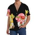 thumbnail image 3 of Honeii 's Hello Summer Gnome for men's short-sleeved button-up collared shirt featuring a pocket, perfect for beach vacations, and travel adventures., 3 of 5