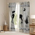thumbnail image 3 of Manfei Safari Moose Black Out Curtains,Jungle Animal Deer Curtains Pack of 2 (42x63 Each),Black Gray Bedroom Curtains For Boys Teens,Microfiber Bedroom Decor, 3 of 6