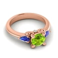 thumbnail image 3 of 2.50 Carat Round Shape Peridot & Blue Sapphire Gemstone Beautiful Engagement Ring for Fiancee Solid 14K Rose Gold Size 8 by Diamond-Capitals, 3 of 8