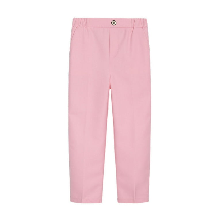 KYAIGUO Kids Boys Formal Suit Trouser Elastic Waistband