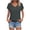 Dark Gray, variant on Summer Tops for Women Short Sleeve V Neck Basic Comfy Tshirts High Low Irregular Plain Tees