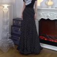 thumbnail image 2 of Morttic Women's Polka Dot Mermaid Long Skirt – High Waist Ruched Hip, Flared Fish Tail Hem, Formal & Casual Maxi Skirt Black，S, 2 of 6