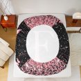 thumbnail image 5 of Homewish Initial E Letter Bed Sheets, Black Pink Sequin Print King Sheets, Romantic Butterfly Animal Sheet Set, Luxury Bedroom Decor, 4pcs, 5 of 7