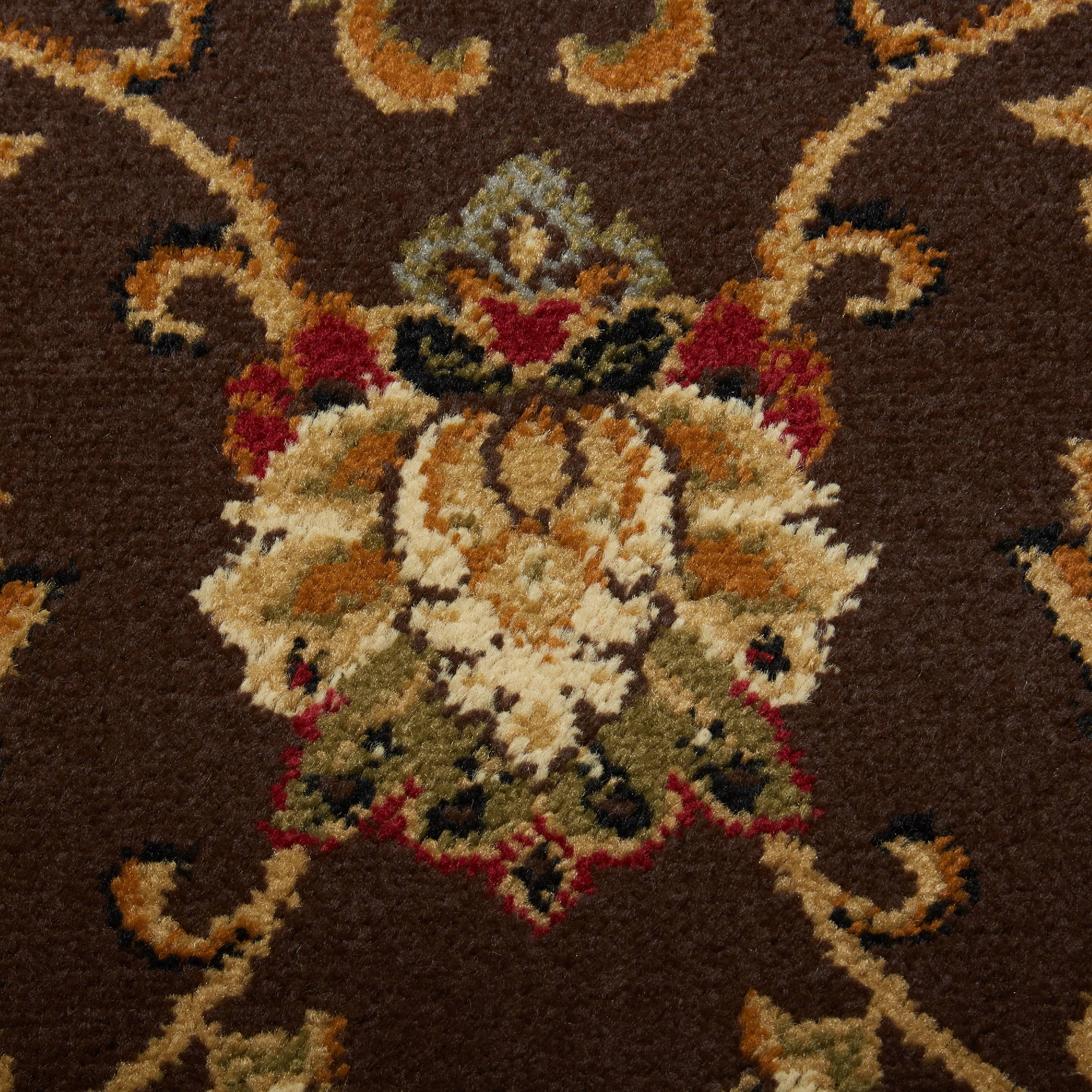 Home Dynamix Royalty Elati Traditional Ornate Damask Indoor Area Rug, Brown/Ivory, 5'2"x7'2"