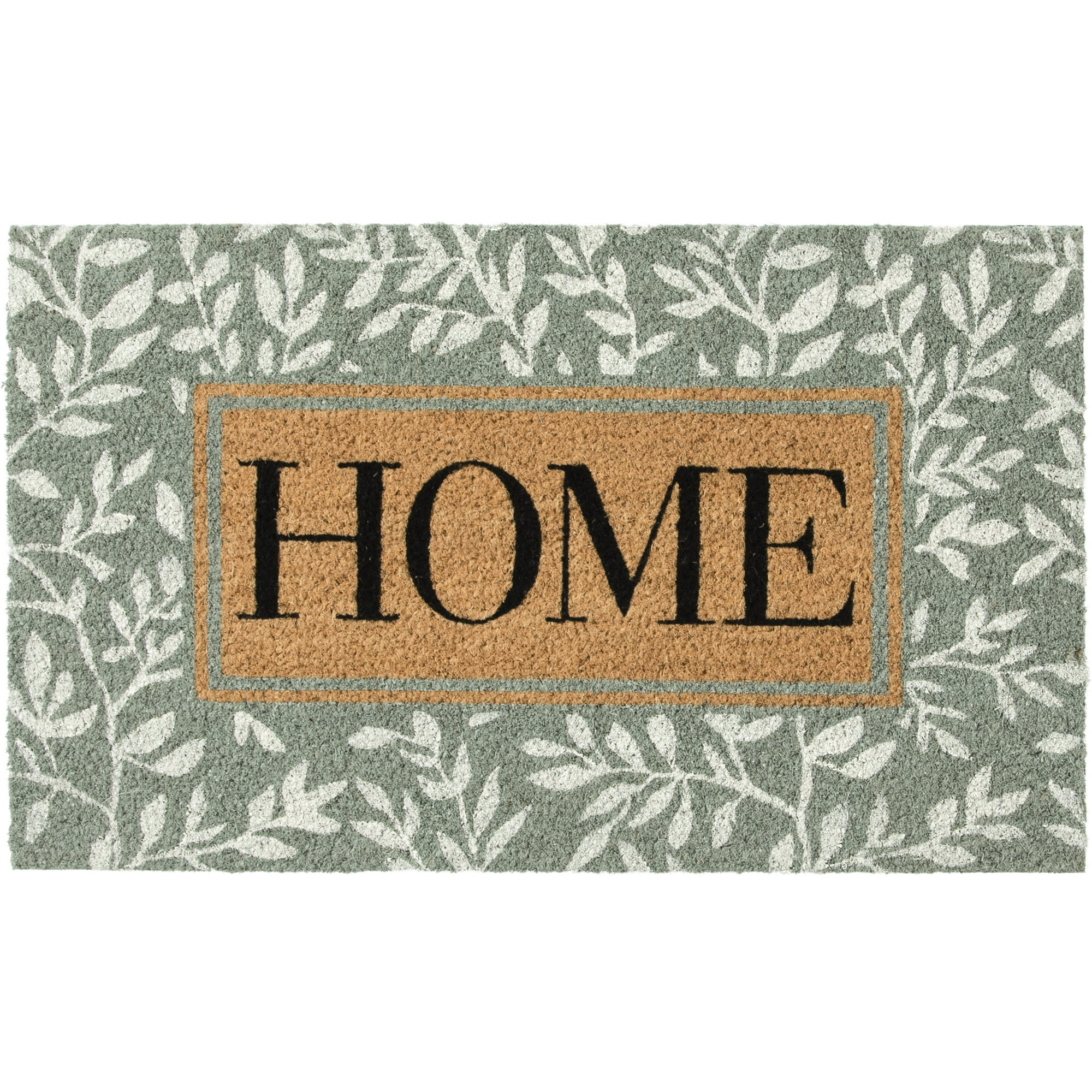 Mainstays Outdoor Coir Doormat, Home Floral Design, 18 in x 30 in