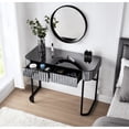 thumbnail image 3 of Stylish and Space-Saving - 39" Mirrored Makeup Vanity Table for Bedroom and Office, Offering Ample Storage, 3 of 5