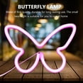 thumbnail image 4 of Miangastore Lampe Néon USB 1Pcs Papillon Rose pour Chambre Familles, 4 of 9