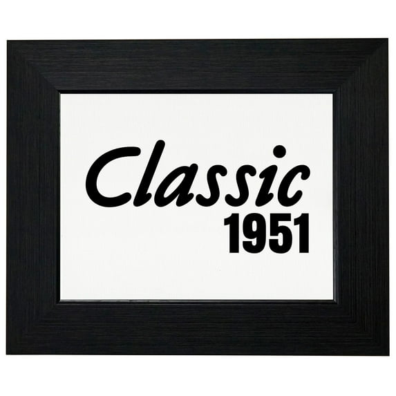 66th Birthday Gift - Born In 1951 - Vintage Classic Framed Print Poster Wall or Desk Mount Options
