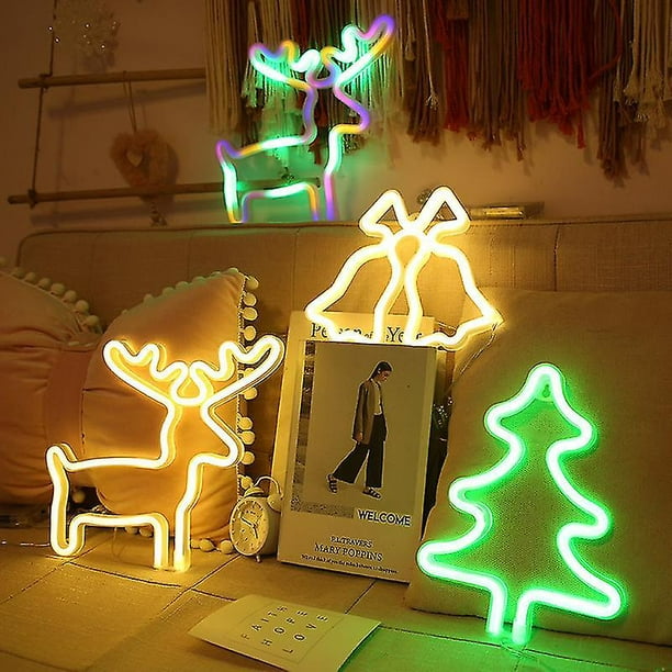 LAFGUR Veilleuse à Pile, 6 LED Mignon Forme D'alpaga Veilleuse À Piles  Table De Chambre Décoration De Fête De Noël Lampe 