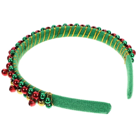 KALLORY 1Pack Festival Headwear Circular Green Plastic Metal Christmas Headband for