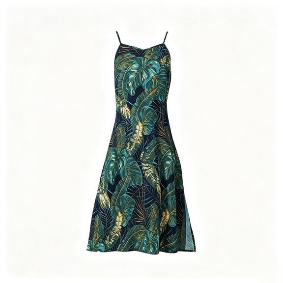 Glisme Big Girls Dress Floral Print Sleeveless Off The Shoulder Beach Resort-style Girls Dresses