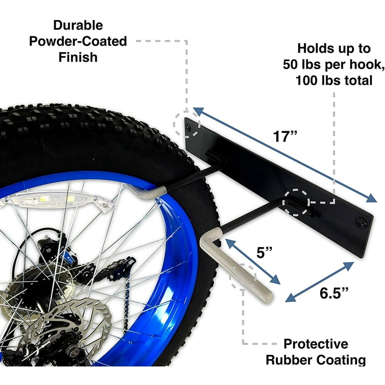 StoreYourBoard BLAT Bike Fat Tire Steel Wall Rack Holds 2 Bikes