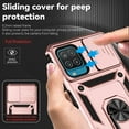 thumbnail image 2 of Galaxy A12 Case,Dteck Shockproof Rubber Rugged Case Hybrid Hard Ring Holder Kickstand Slide Camera Lens Protector Cover for Samsung Galaxy A12 6.5-inch,Rosegold, 2 of 8