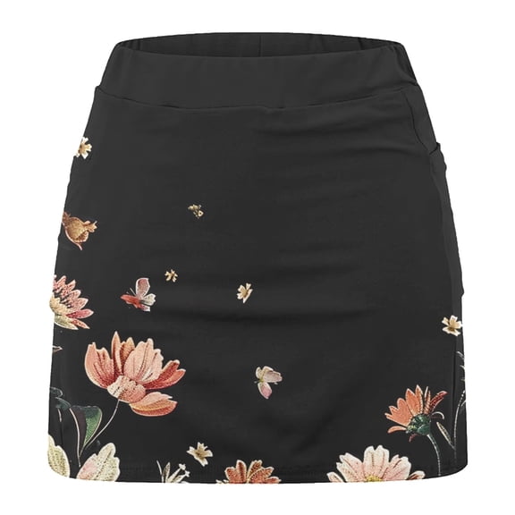 Ruimatai Women's Mid Waist Skirt Pants Casual Athletic Shorts with Pockets Comfortable Stretchy Workout Yoga Skirt for Women