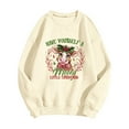 thumbnail image 3 of Christmas Sweatshirts for Women 2025 Have Yourself A Mooey Little Christmas Highland Cow Graphic Sweatshirt Pullover Tops, 3 of 5