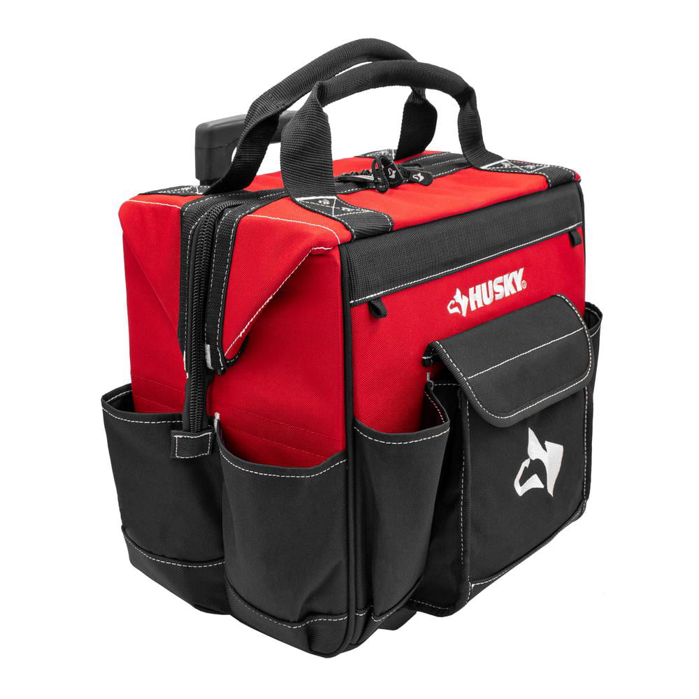 Zipper Top Rolling Weather Resistant Tool Tote Bag in Red with 18 Total P Details about  / 18 In