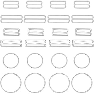 100 Pcs Rose Gold Metal Bra Strap Adjustment Buckles Sliders Rings - Lingerie Findings