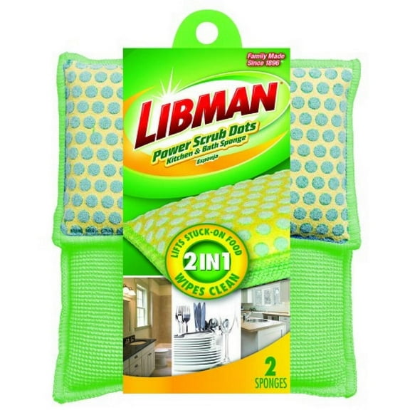 00336 Power Scrub Dots Kitchen & Bath Sponge - (Pack of 4)