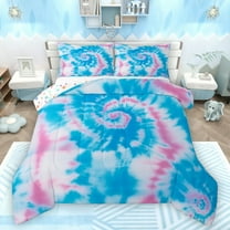 Manfei Gradient Tie Dye Bedding Comforter Set 2pcs for Female Men Adults,Watercolor Artwork Twin Comforter Sets Microfiber,Abstract Ombre Breathable Bedding Set,Ultra Soft Home Decor,Reversible