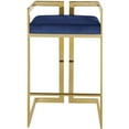 thumbnail image 3 of Home Square 2 Piece 27" Velvet Counter Stool Set with Gold Metal Base in Navy, 3 of 4