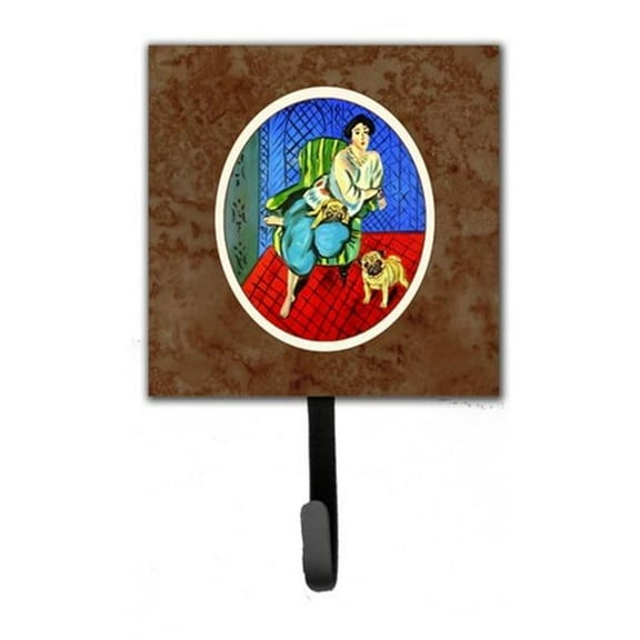 Lady with Her Fawn Pug Leash or Key Holder